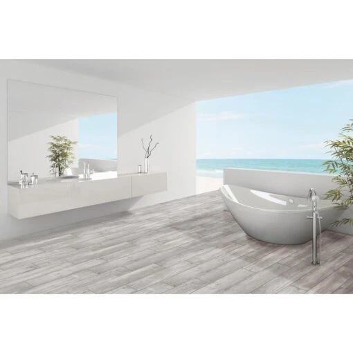 Florida Tile Home Collection Alaskan Powder 8 In. X 36 In. Porcelain Floor And Wall Tile (367.2 Sq. Ft./ Pallet) -Flooring Shop