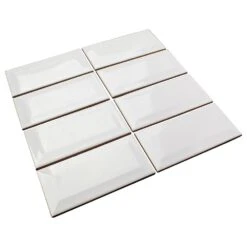 Ivy Hill Tile Essential White Beveled 3 In. X 6 In. X 6mm Polished Ceramic Subway Wall Tile (10.76 Sq. Ft./case) -Flooring Shop 9284fb7013e97c7bd662607864989020 1800x1800