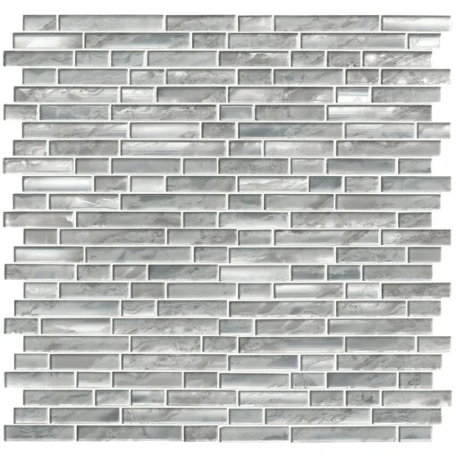 MSI Silver Canvas Interlocking 12 In. X 12 In. X 8 Mm Glass Mesh-Mounted Mosaic Tile (10 Sq. Ft. / Case) -Flooring Shop