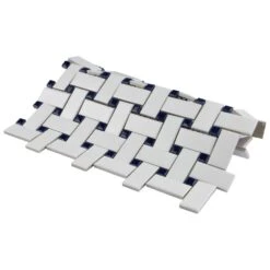 Merola Tile Metro Basketweave Matte White With Cobalt Dot 11-3/4 In. X 11-3/4 In. Porcelain Mosaic Tile (19.58 Sq. Ft./Case) -Flooring Shop 9e9f94ec19685c686384e78afe4b2130 1800x1800