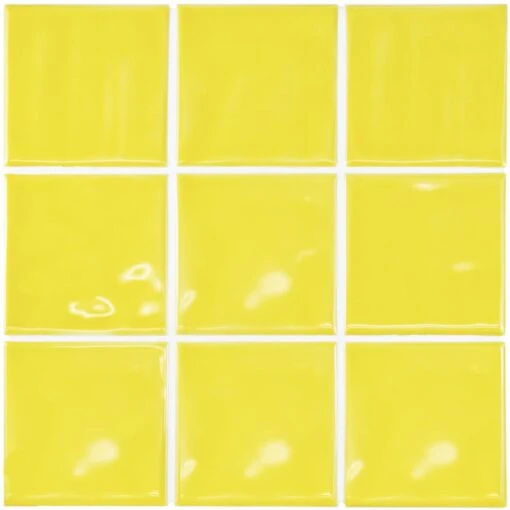 Merola Tile Twist Square Yellow Lemon 11-3/4 In. X 11-3/4 In. Ceramic Mosaic (9.79 Sq. Ft. /Case) -Flooring Shop