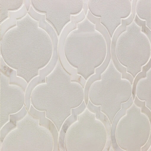 Divine Arabesque Glacier White 10 In. X 12 In. Glazed Ceramic Mosaic Tile (0.80 Sq. Ft. / Sheet) -Flooring Shop a0c0132a 704d 45c7 bcd3