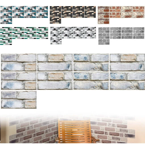 9-108pcs 3D Self-Adhesive Kitchen Wall Tiles Room Mosaic Tile Sticker Peel Stick Decals DIY Waterproof & Removable -Flooring Shop a1265ddf 57b8 4a1b 8d88