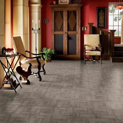 Armstrong Grey Taupe Wood 12 In. X 12 In. Residential Peel And Stick Vinyl Tile Flooring (45 Sq. Ft. / Case) -Flooring Shop