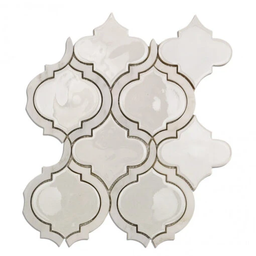 Divine Arabesque Glacier White 10 In. X 12 In. Glazed Ceramic Mosaic Tile (0.80 Sq. Ft. / Sheet) -Flooring Shop a4f2422d 8cc0 49d8 a41d