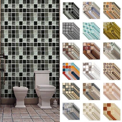 6-60pcs Peel And Stick Tile Backsplash Self-Adhesive Decorative Waist Line Mosaic Tiles For Kitchen And Bathroom -Flooring Shop a8f55dd3 a3a8 42b5 a992