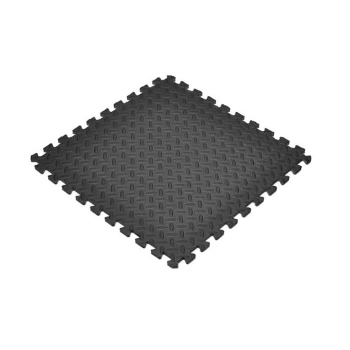 Norsk Black 24 In. X 24 In. EVA Foam Solid Color Diamond Plate Interlocking Tile (18-Tile) -Flooring Shop ab72b667 0d6b 48e7 9c47