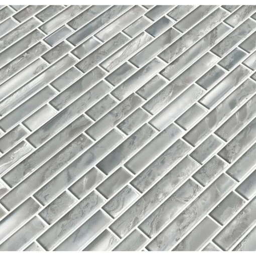 MSI Silver Canvas Interlocking 12 In. X 12 In. X 8 Mm Glass Mesh-Mounted Mosaic Tile (10 Sq. Ft. / Case) -Flooring Shop