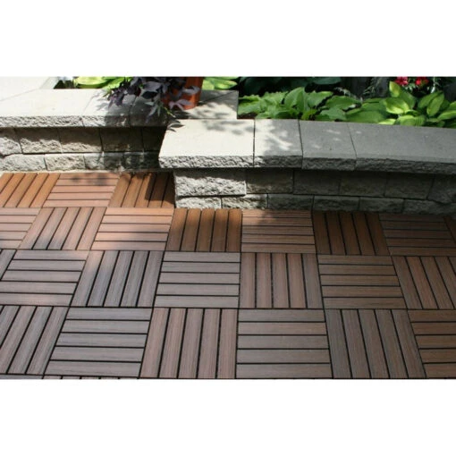 EON Ultra 12"x12" Polymer Interlocking Deck Balcony Tiles, Dark Brown (10 Pack) -Flooring Shop b5afa7b0 bd3b 4c13 b107