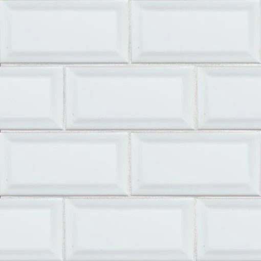 MSI Beveled 3 In. X 6 In. Glossy Ceramic White Subway Tile (1 Sq. Ft. / Case) -Flooring Shop