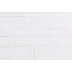 Ivy Hill Tile Essential White Beveled 3 In. X 6 In. X 6mm Polished Ceramic Subway Wall Tile (10.76 Sq. Ft./case) -Flooring Shop bf031941faa84a074fc6ef431a55e36a 1800x1800