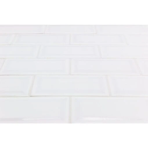 Ivy Hill Tile Essential White Beveled 3 In. X 6 In. X 6mm Polished Ceramic Subway Wall Tile (10.76 Sq. Ft./case) -Flooring Shop