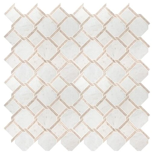 MSI Marbella Lynx 12 In. X 12 In X 10mm Polished Marble Mesh-Mounted Mosaic Tile (10 Sq. Ft. / Case) -Flooring Shop