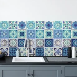 Walplus Peel And Stick Wall Tile Sticker Kitchen Bathroom Backsplash Splashback Tile Paint Stick On Tile Daliah Blue And Turquoise Mediterranean -Flooring Shop c982bb35 c8f0 42f6 ba89 d4a29f8e642c.ca461c0b87717689403f8ed94082dba4 1800x1800