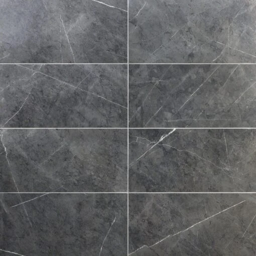 Bond Tile Elegant Amani Gray 12 In. X 24 In. Matte Marble Look Porcelain Floor And Wall Tile (6 Pieces 11.62 Sq. Ft. / Case) -Flooring Shop cde082bc e496 4f66 8227