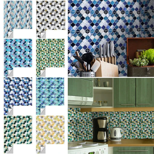 10Pcs Moroccan Tile Stickers Self-adhesive Wall Stickers Kitchen Bathroom Decor -Flooring Shop d389c8a4 b412 497e 86cc