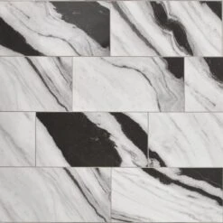 Daltile QuicTile 12 In. X 24 In. Calacatta Marble Polished Porcelain Locking Floor Tile (9.6 Sq. Ft. / Case) -Flooring Shop dd0d141fecc66a9ace9cde9518a0f5eb 1800x1800