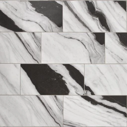 Daltile QuicTile 12 In. X 24 In. Calacatta Marble Polished Porcelain Locking Floor Tile (9.6 Sq. Ft. / Case) -Flooring Shop