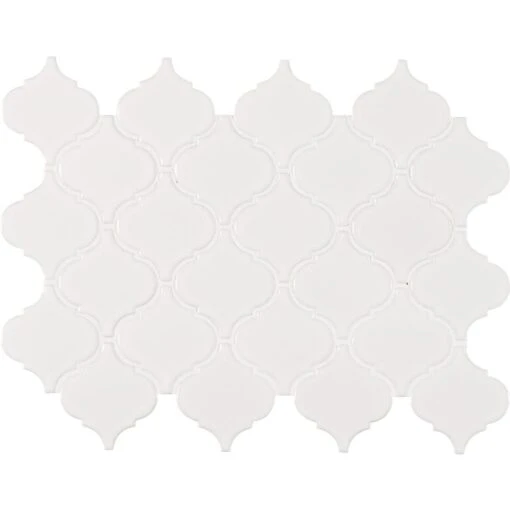 MSI Retro Bianco Arabesque 10.63 In. X 8.84 In. X 6mm Matte Porcelain Mesh-Mounted Mosaic Tile (10.95 Sq. Ft. / Case) -Flooring Shop