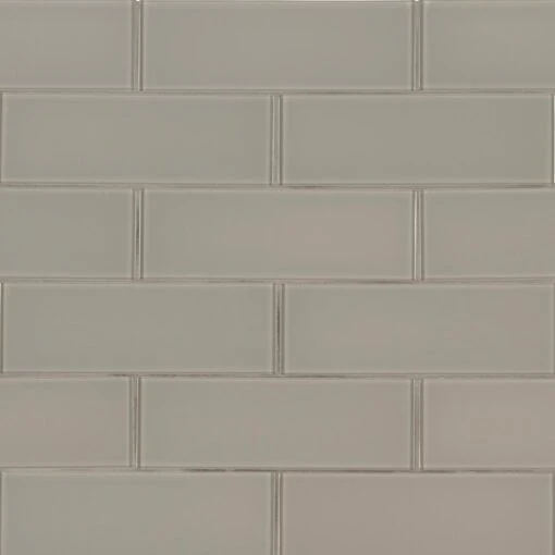 MSI Pebble 3 In. X 9 In. X 8mm Glossy Glass Gray Subway Tile (3.8 Sq. Ft. /case) -Flooring Shop