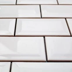 Ivy Hill Tile Essential White Beveled 3 In. X 6 In. X 6mm Polished Ceramic Subway Wall Tile (10.76 Sq. Ft./case) -Flooring Shop ed1801ff0768d21304e57375ac7ac7eb 1800x1800