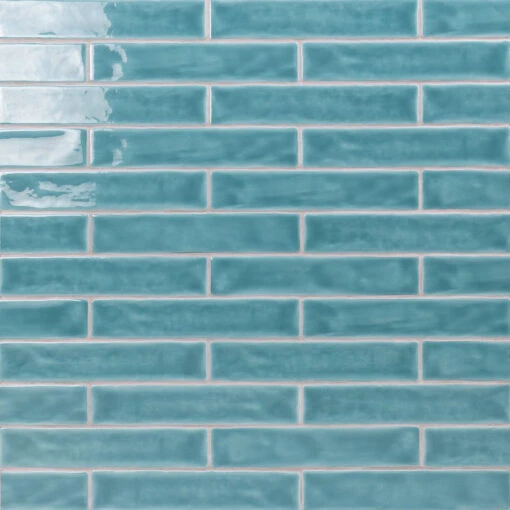 Brookline Turquoise 2 In. X 10 In. Polished Ceramic Subway Wall Tile (40 Pieces / 5.38 Sq. Ft. / Box) -Flooring Shop f820ba3c 7601 4de9 9965